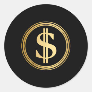 Golden Dollar Sign D.o.g.e. 4th Of July Trump 47 R Classic Round Sticker