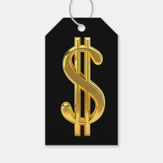 Golden Dollar Sign Gift Tag