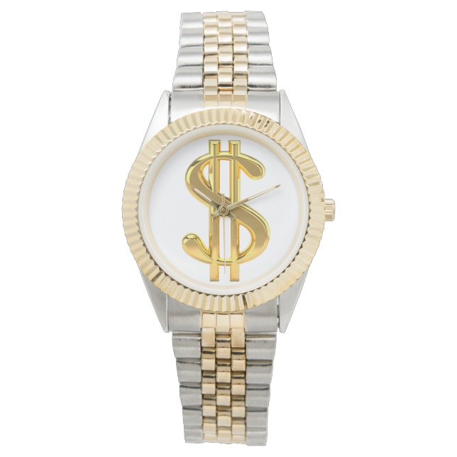Golden Dollar Sign Men's Watch (Front)