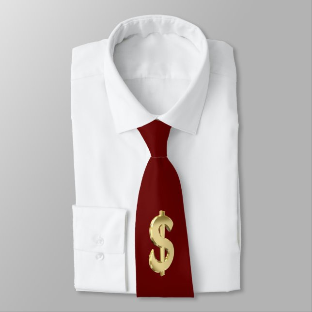 Golden dollar sign tie (Tied)
