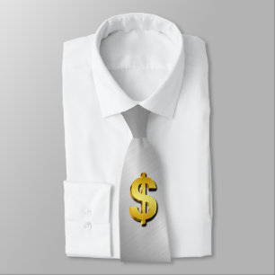 Golden Dollar Sparkling Sign Money Symbol Tie