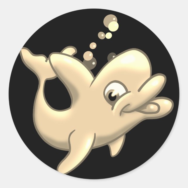 Golden Dolphin Classic Round Sticker (Front)
