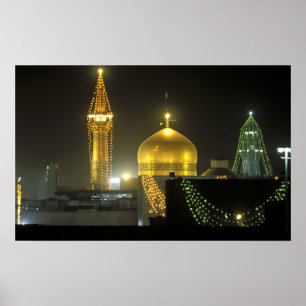 Golden dome of the Imam Reza Shrine Complex at Poster