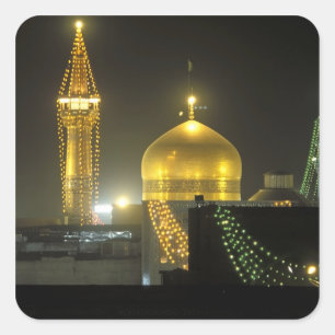 Golden dome of the Imam Reza Shrine Complex at Square Sticker