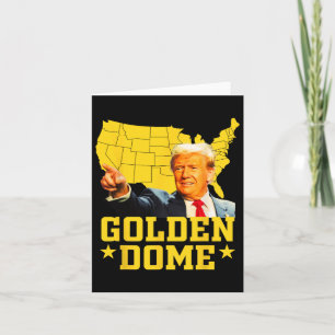Golden Dome Trump Great American Map Patriotic 4th Card