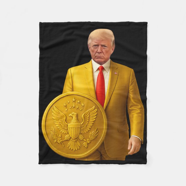 Golden Dome Trump Great American Map Patriotic 4th Fleece Blanket (Front)