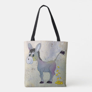 golden donkey tote bag