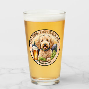Golden Doodle Ale Beer Glass