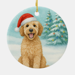 Golden Doodle Ceramic Tree Decoration