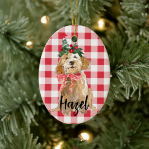 Golden Doodle Dog Christmas Ceramic Tree Decoration