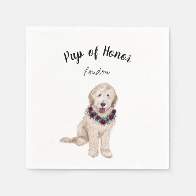 Golden Doodle Dog Cocktail Napkins (Front)