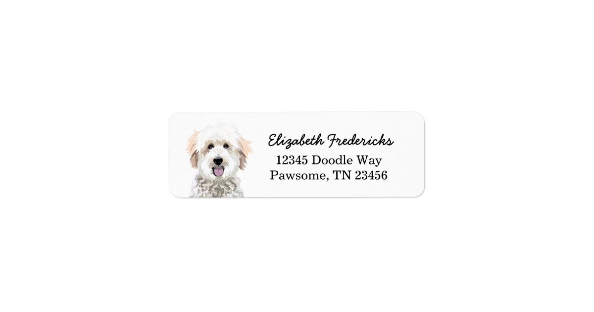 Golden Doodle Dog Return Address Labels Zazzle