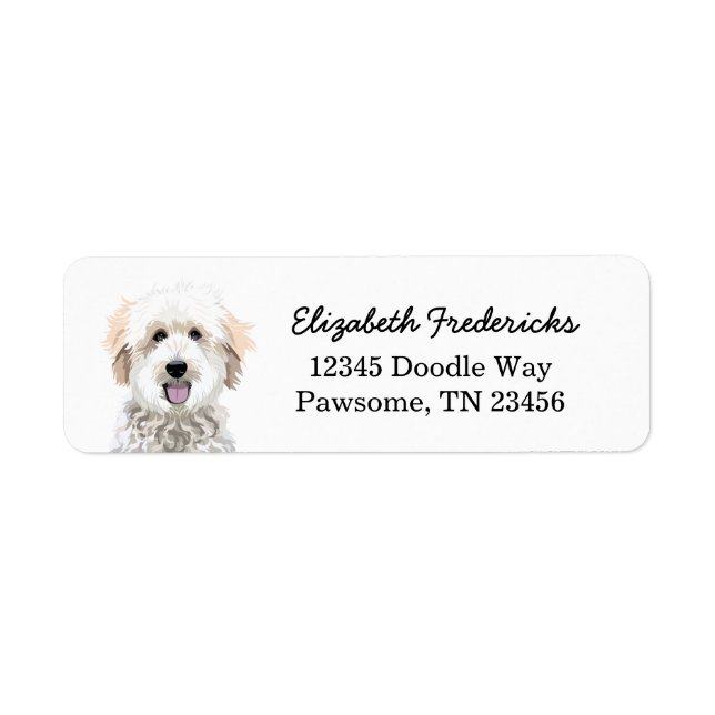 Golden Doodle Dog Return Address Labels (Front)