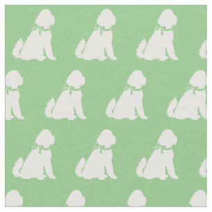 Golden Doodle Dog Silhouette Pet Aussie Sage Green Fabric