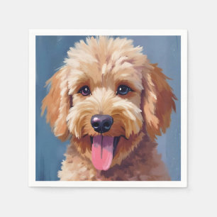 Golden Doodle   Dog Watercolor Painting Pet Napkin