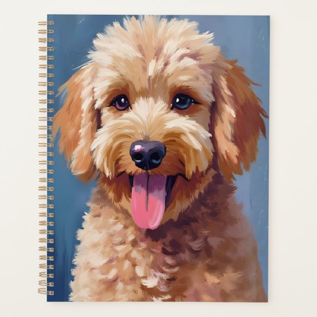 Golden Doodle | Dog Watercolor Painting Pet Planner (Front)