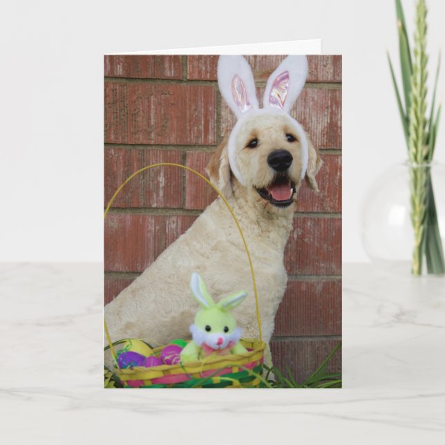 Golden Doodle Easter Card (Front)