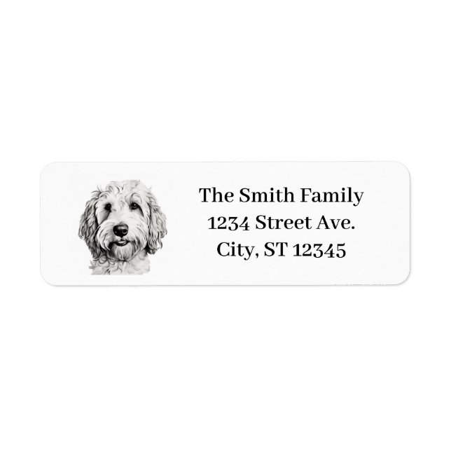 Golden Doodle Family Dog Address Return (Front)