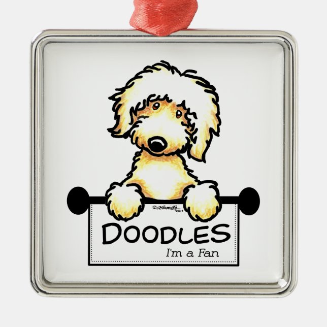 Golden Doodle Fan Metal Tree Decoration (Front)