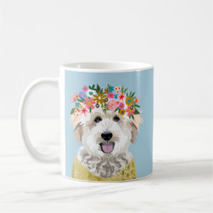 Golden Doodle Flower Crown Coffee Mug