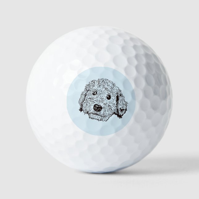 Golden Doodle Golf Ball.  Golf Balls (Front)