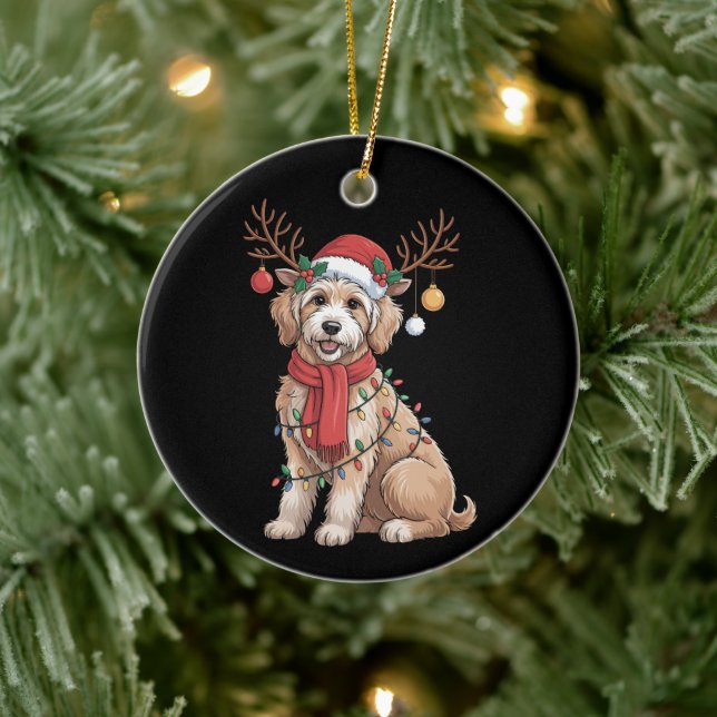 Golden Doodle Gorgeous Reindeer Christmas Tree  Ceramic Tree Decoration (Tree)