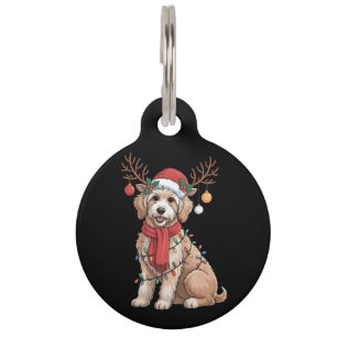 Golden Doodle Gorgeous Reindeer Christmas Tree  Pet Tag