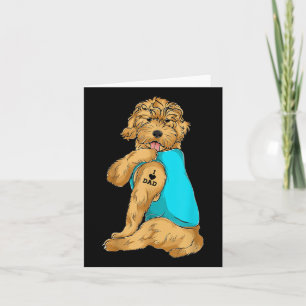Golden Doodle I Love Dad Tattoo Apparel, Dog Dad G Card