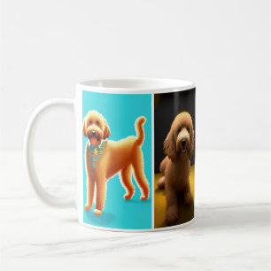 Golden doodle lovers with 4 cute pictures design coffee mug