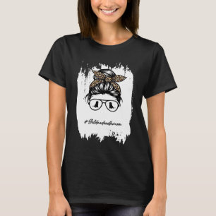 Golden doodle mom Bleached Messy Bun Leopard T-Shirt