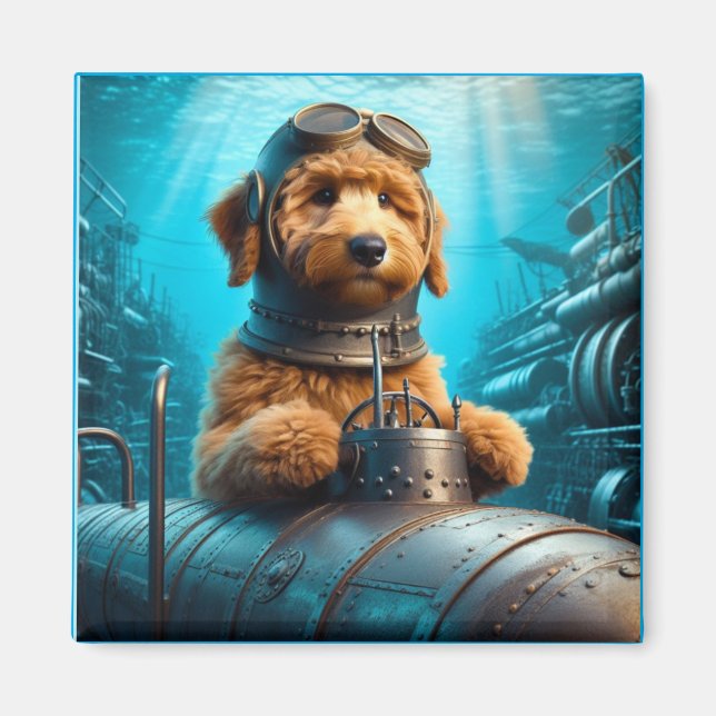 Golden Doodle Ocean Explorer Magnet (Front)
