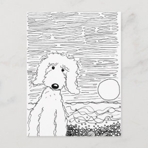 Golden Doodle on the Beach Postcard