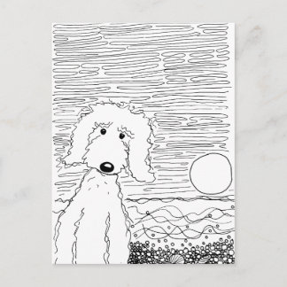 Golden Doodle on the Beach Postcard