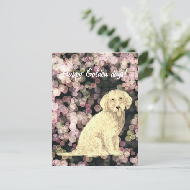 Golden Doodle  Postcard (Standing Front)