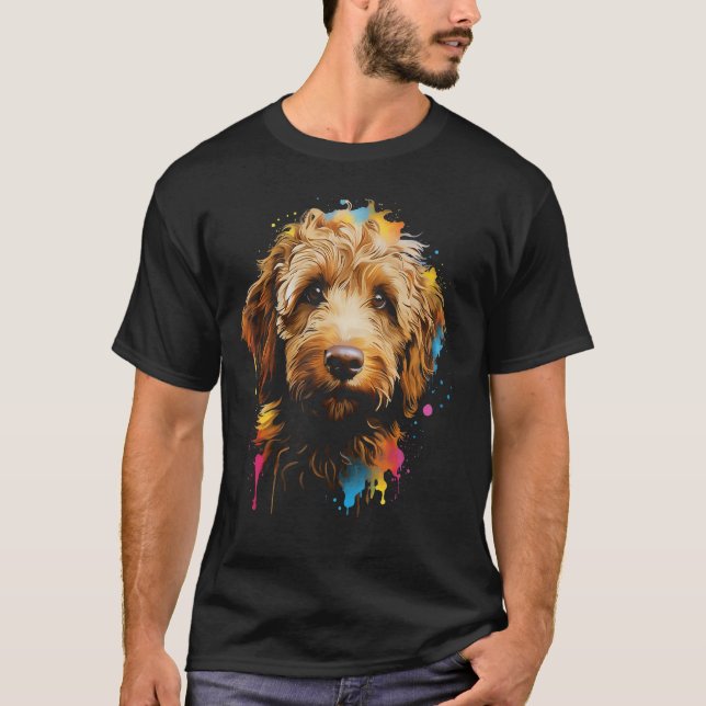 Golden Doodle Puppy Best Dog Walking Pet Fan T-Shirt (Front)