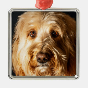 Golden doodle Puppy Dog Metal Tree Decoration