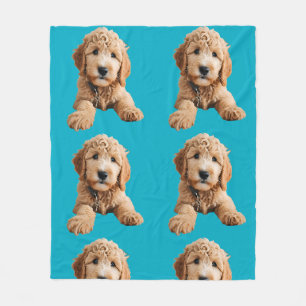 Golden Doodle Puppy Fleece Blanket