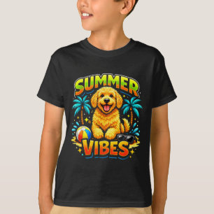 Golden doodle summer vibes dog lover mum beach T-Shirt