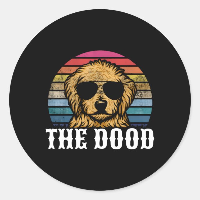 Golden Doodle The Dood Dad Mum Classic Round Sticker (Front)