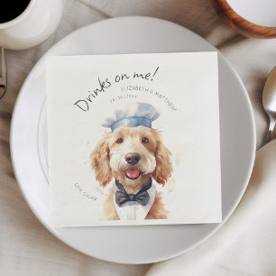 Golden Doodle Waiter Watercolor Customisable Napkin