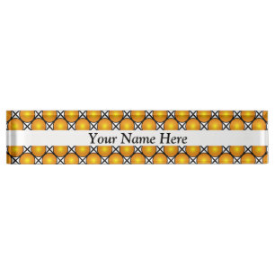 Golden Dots Black White Lattice Pattern Own Title Nameplate