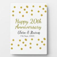 Golden dots glitter happy 20th anniversary wedding