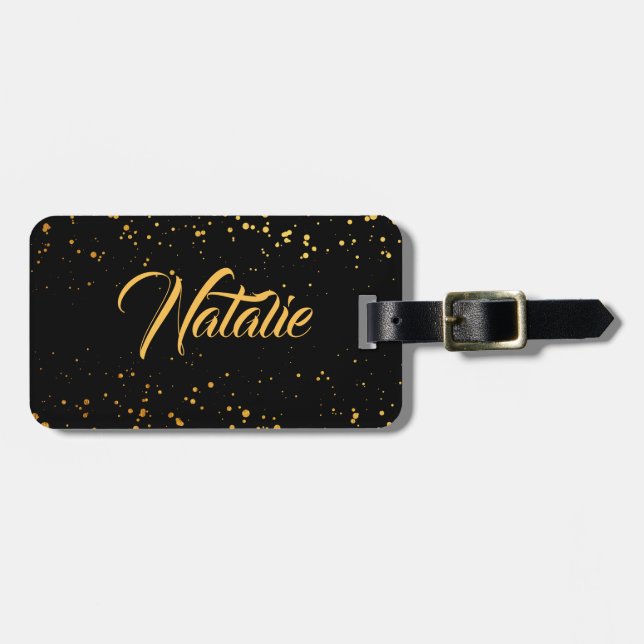 Golden Dots Luggage Tag (Front Horizontal)