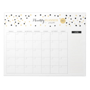 Golden Dots Monthly Planner Notepad