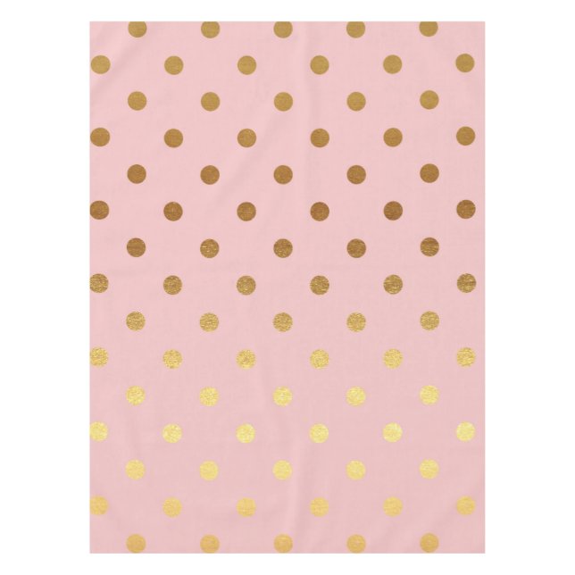Golden dots on pink backround tablecloth (Front)