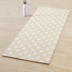 Golden Dots On White Yoga Mat