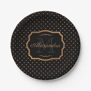 Golden Dots Paper Plate