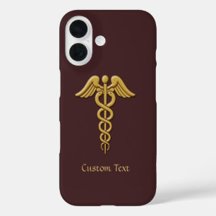 Golden Double Snake Caduceus iPhone 16 Case