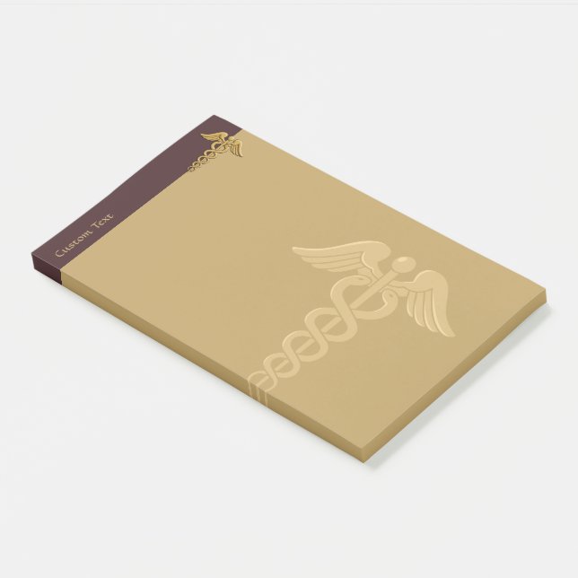 Golden Double Snake Caduceus Notes (Angled)