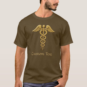 Golden Double Snake Caduceus T-Shirt